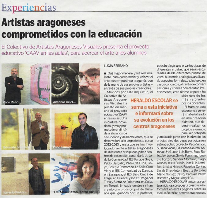 Artistas aragoneses comprometidos con la educación