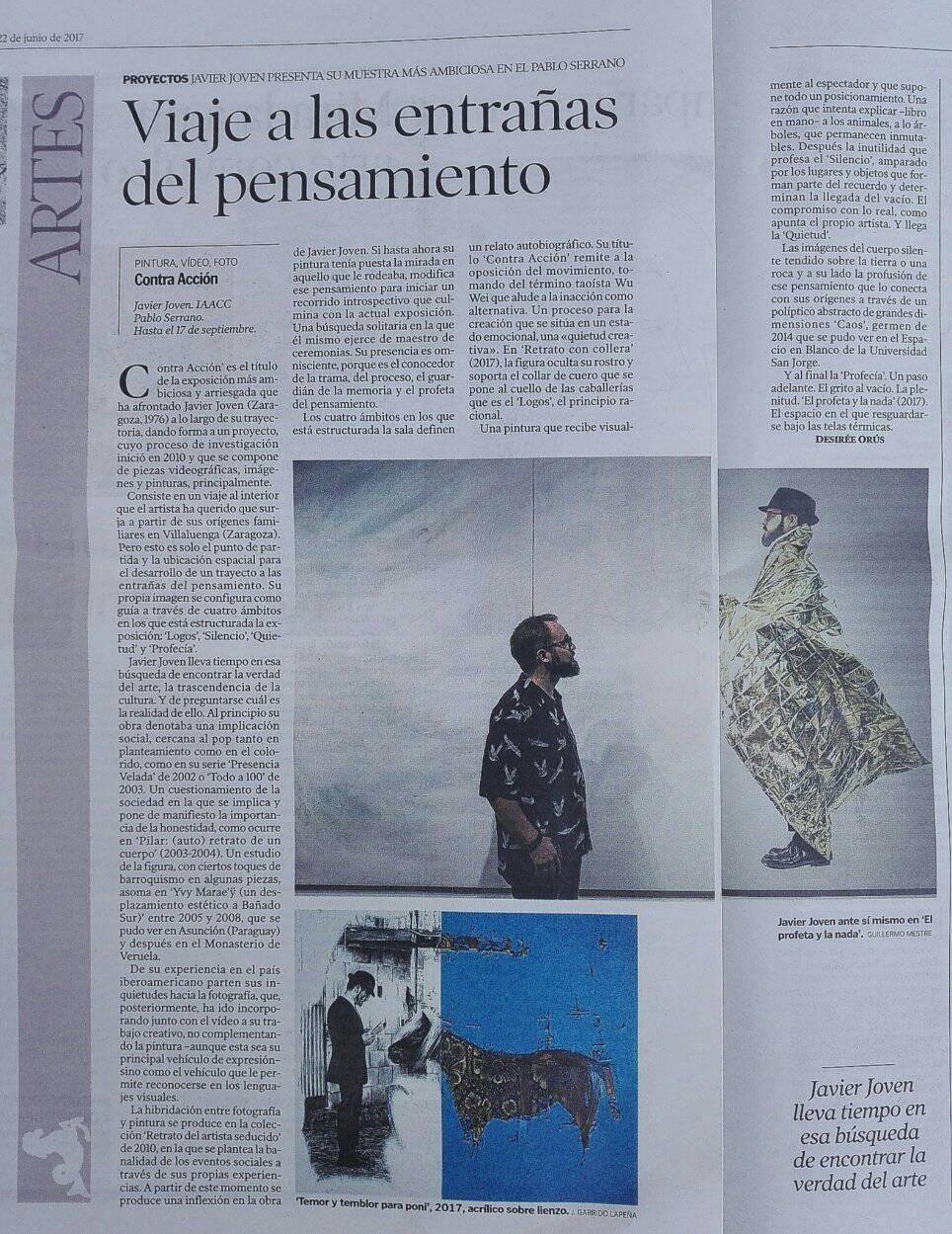 “Viaje a las entrañas del pensamiento”. Artículo de Desirée Orús en Heraldo de Aragón, 22/06/17